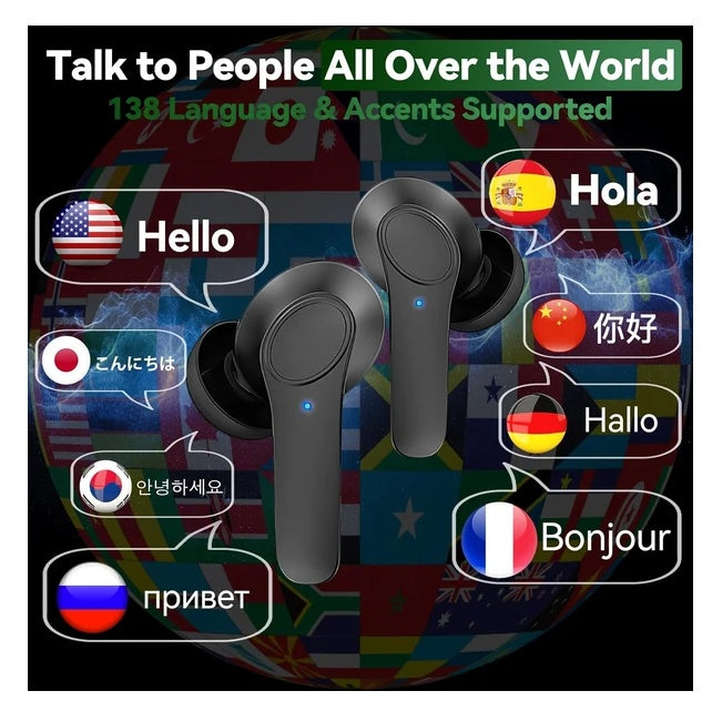 POVTrysIt Approved: Translator Earbuds – 144 Languages Real-Time Translation Earphones (Online & Offline Mode)